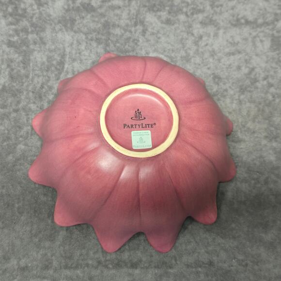 PartyLite Pink Asian Persuasion Lotus Flower Decorative Multi Use Bowl Floral - Picture 6 of 13